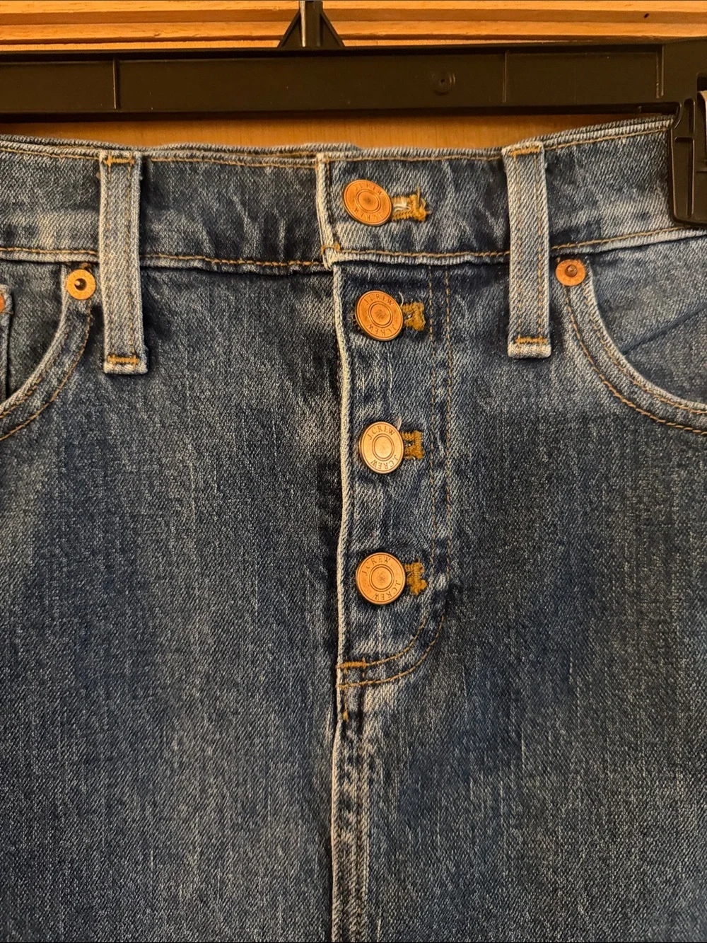 J. Crew Women’s Classic Button-Front Denim Mini Jean Skirt Medium Wash Size 29